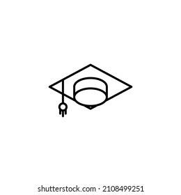 Vector sign of the graduate cap symbol is isolated on a white background. graduate cap icon color editable.