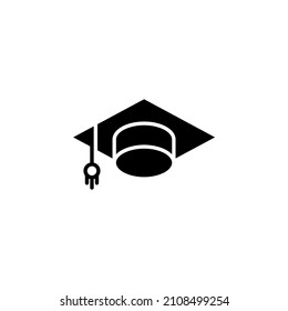 Vector sign of the graduate cap symbol is isolated on a white background. graduate cap icon color editable.