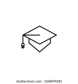 Vector sign of the graduate cap symbol is isolated on a white background. graduate cap icon color editable.