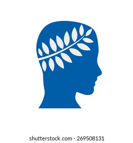 Vector sign graduate with laurel crown