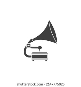 Vector sign of the gramophone symbol is isolated on a white background. gramophone icon color editable.
