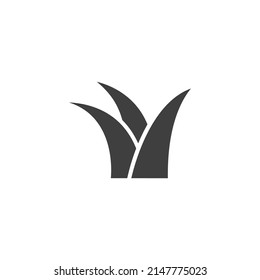 Vector sign of the Grass symbol is isolated on a white background. Grass icon color editable.