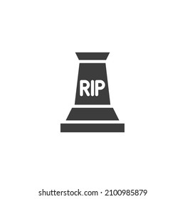 Vector sign of the gravestone symbol is isolated on a white background. gravestone icon color editable.