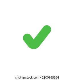 Vector sign of the Green check symbol is isolated on a white background. Green check icon color editable.