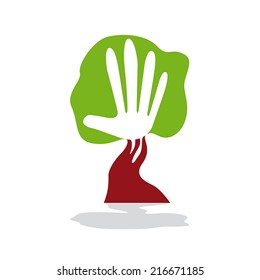 Vector sign green hand