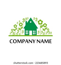 Vector sign Green House, flat design