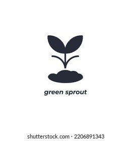 Vector sign of green sprout symbol is isolated on a white background. icon color editable.