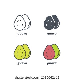 Vector sign of the guava symbol isolated on a white background. icon color editable.
