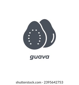 Vector sign of the guava symbol isolated on a white background. icon color editable.