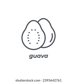 Vector sign of the guava symbol isolated on a white background. icon color editable.