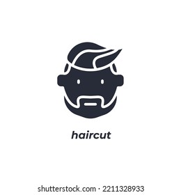 Vector sign haircut symbol is isolated on a white background. icon color editable.