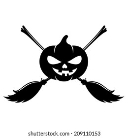 Vector sign. Halloween pumpkin.