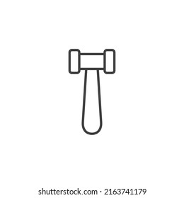 Vector sign of the hammer symbol is isolated on a white background. hammer icon color editable.