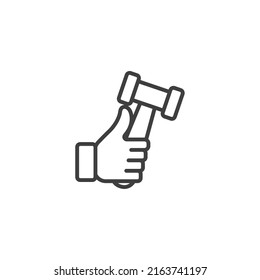 Vector sign of the hammer symbol is isolated on a white background. hammer icon color editable.