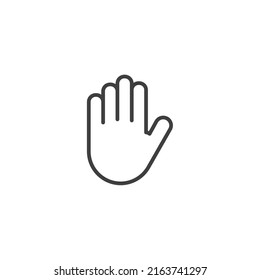 Vector sign of the Hand blocking symbol is isolated on a white background. Hand blocking icon color editable.