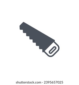 Vector sign of the hand saw symbol isolated on a white background. icon color editable.