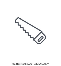Vektorzeichen der Hand sah Symbol einzeln auf weißem Hintergrund. Symbolfarbe editierbar.