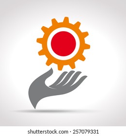 Vector sign hand Service