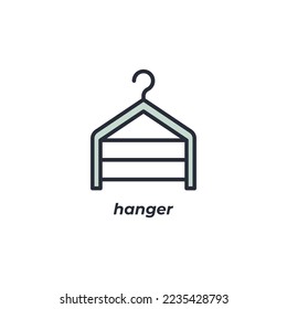 Vector sign hanger symbol is isolated on a white background. icon color editable.