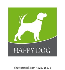 Vector sign happy dog