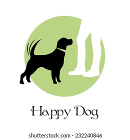 Vector sign happy dog