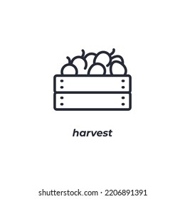 Vector sign of harvest symbol is isolated on a white background. icon color editable.