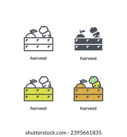 Vector sign of the harvest symbol isolated on a white background. icon color editable.