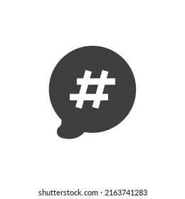 Vector sign of the Hashtag symbol is isolated on a white background. Hashtag icon color editable.