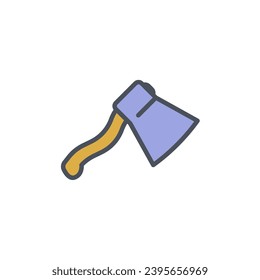 Vector sign of the hatchet symbol isolated on a white background. icon color editable.