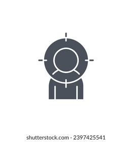 Vector sign of the head hunting symbol isolated on a white background. icon color editable.