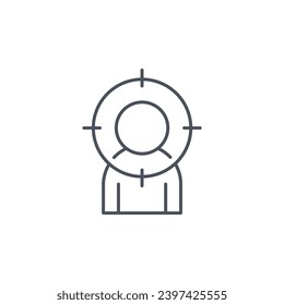 Vector sign of the head hunting symbol isolated on a white background. icon color editable.