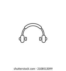 El signo vectorial del símbolo del audífono se aísla en un fondo blanco. Color del icono de auriculares editable.