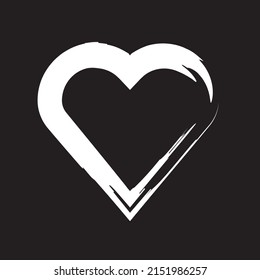 Vector sign of a heart. Hand painted background. Vector illustration. stock image. 