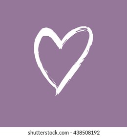 Vector sign of a heart. Hand painted background.