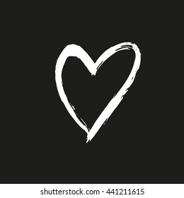 Vector sign of a heart. Hand painted background.