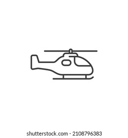 Vector sign of the Helicopter symbol is isolated on a white background. Helicopter icon color editable.