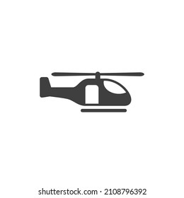 Vector sign of the Helicopter symbol is isolated on a white background. Helicopter icon color editable.