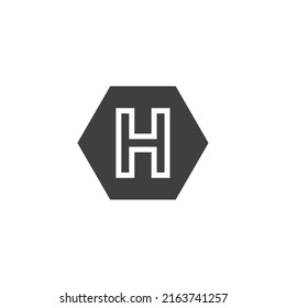 Vector sign of the Helipad symbol is isolated on a white background. Helipad icon color editable.