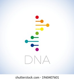ADN y genética de helix de signo vector en colores arcoiris