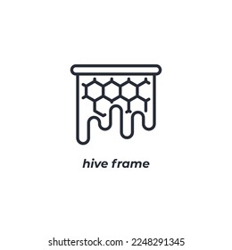 Vector sign hive frame symbol is isolated on a white background. icon color editable.