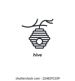 Vector sign hive symbol is isolated on a white background. icon color editable.