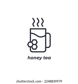 Vector sign honey tea symbol is isolated on a white background. icon color editable.