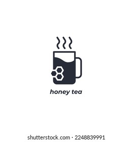 Vector sign honey tea symbol is isolated on a white background. icon color editable.