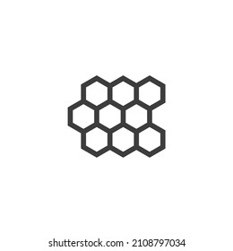 El signo vectorial del símbolo del peine de miel se aísla sobre un fondo blanco. color del icono de la comb de miel modificable.