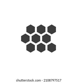 Das Vektorzeichen des Honigwabensymbols ist einzeln auf weißem Hintergrund. Honigwabensymbol-Farbe editierbar.