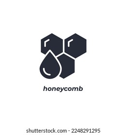 Vector sign honeycomb symbol is isolated on a white background. icon color editable.