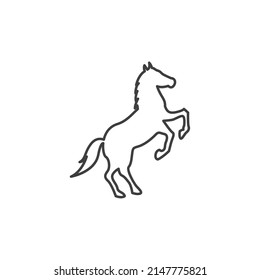 Vector sign of the horse symbol is isolated on a white background. horse icon color editable.