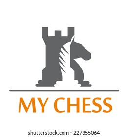Vector sign horse and tower of chess