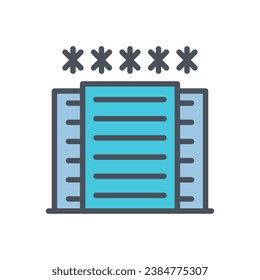 Vector sign of the hotel symbol isolated on a white background. icon color editable.