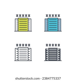 Vector sign of the hotel symbol isolated on a white background. icon color editable.